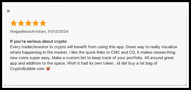 Crypto Bubbles: user reviews 2