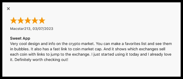 Crypto Bubbles: user reviews 3